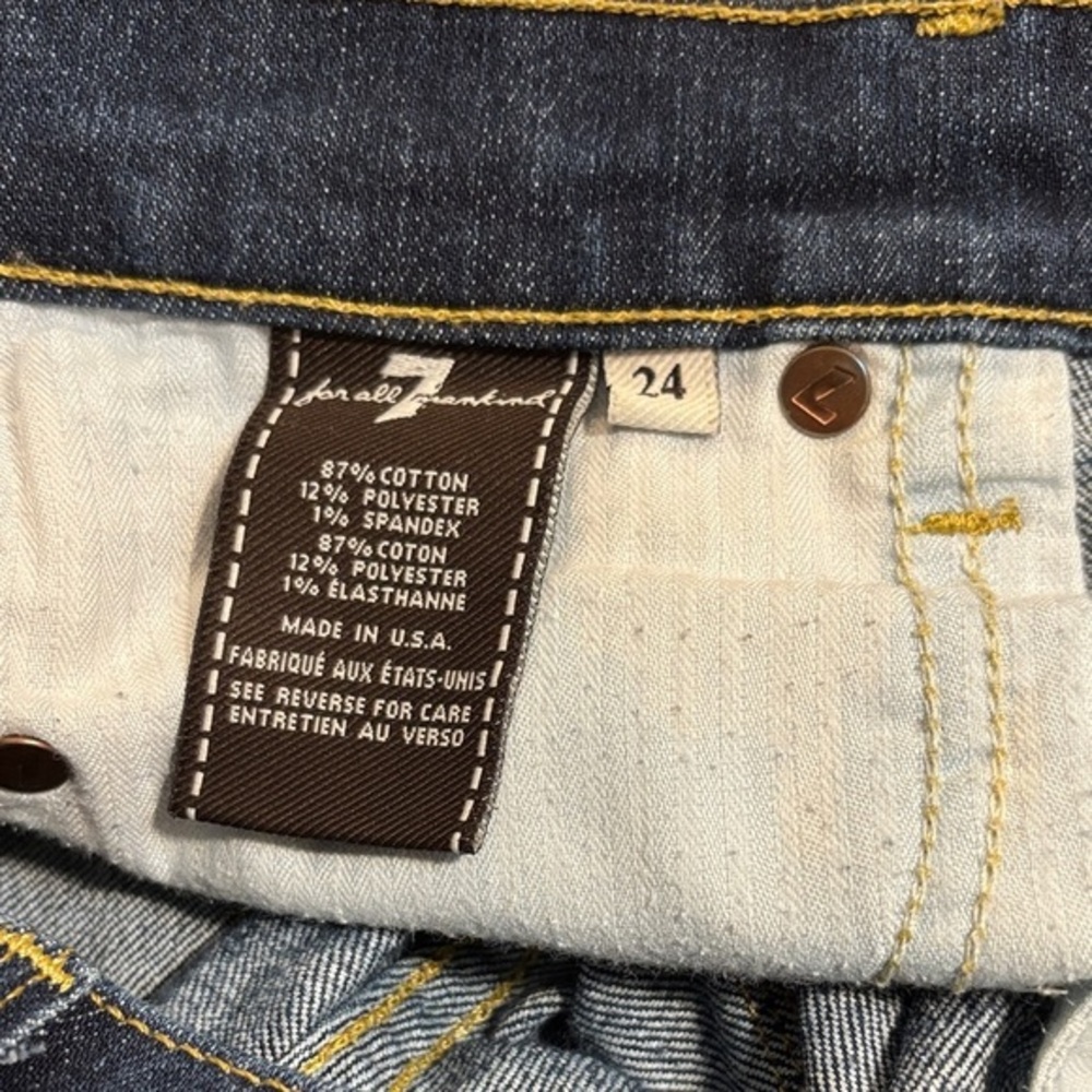 7 For All Mankind Straight Leg Jeans Dark Wash Pocket Size 24 - Picture 3 of 5